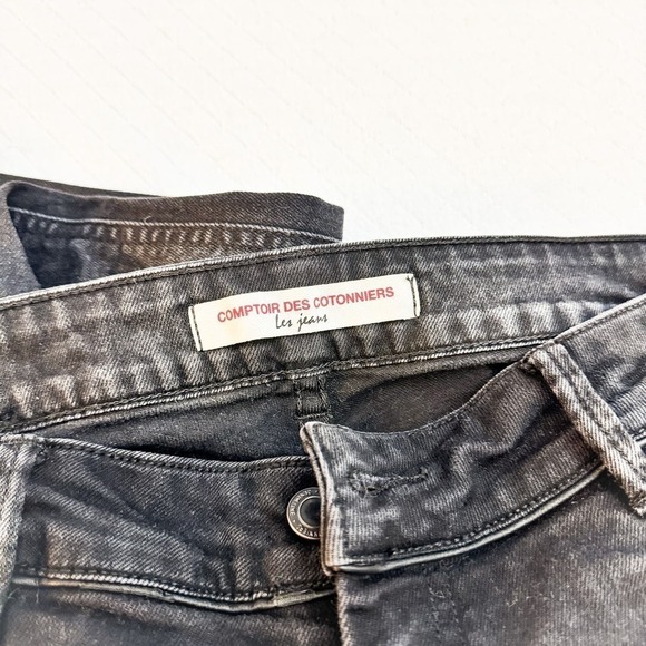 Comptoir Des Cotonniers Black Denim Jeans Straight Leg Size 40 - Picture 6 of 7